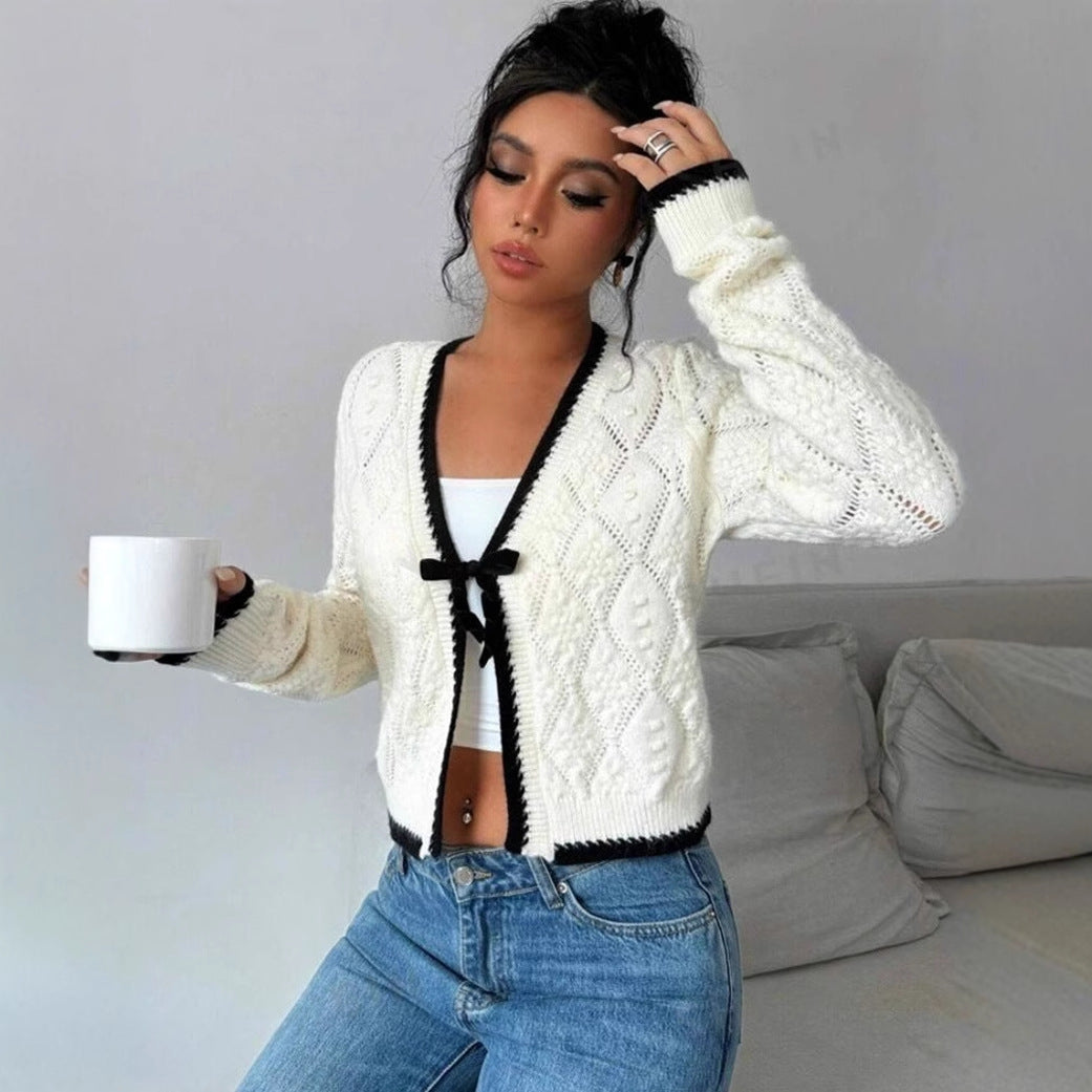 Jamie | Women's Cropped V-Neck Cardigan
