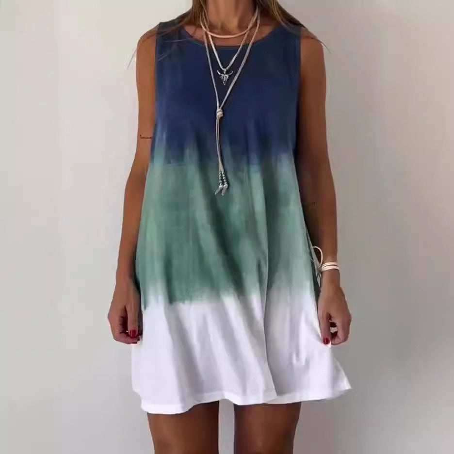 ORISSAYA – CASUAL GRADIENT DRESS