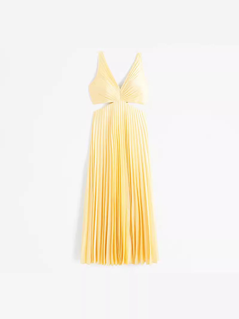 Sarai™ | Trendy V-Neck Solid Color Maxi Dress