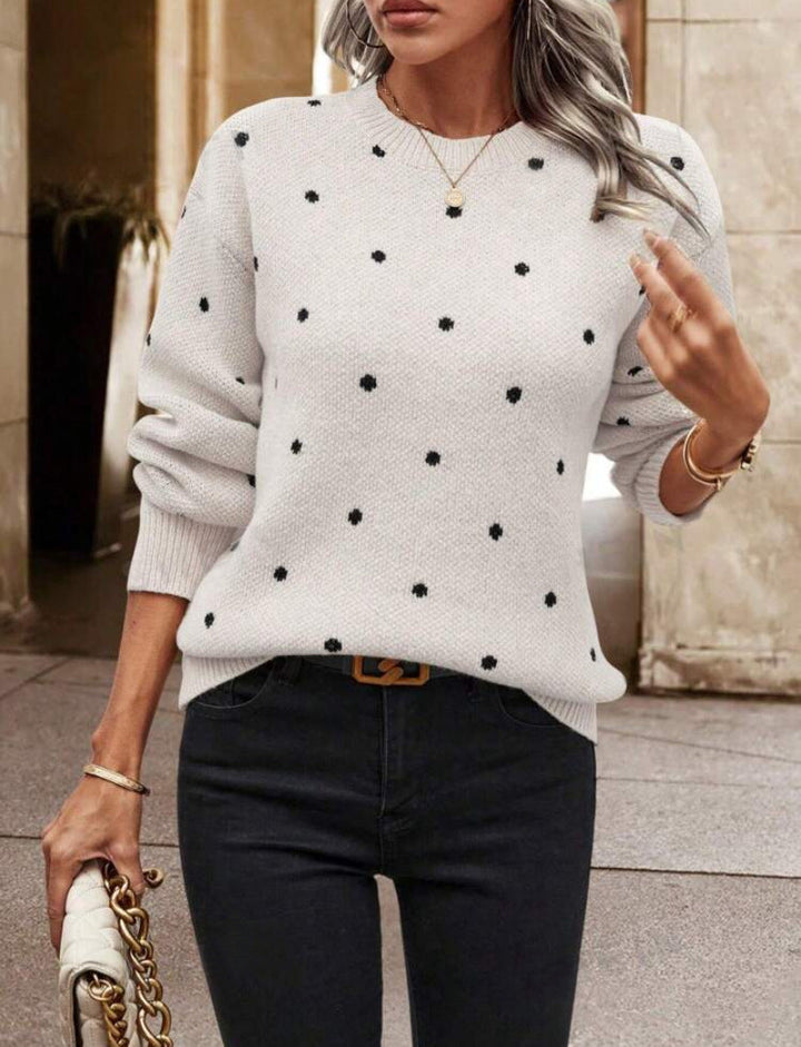 Anne | Women's Relaxed Fit Polka Dot Sweater