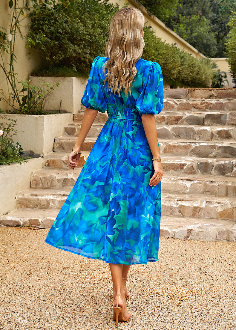 Flore - Elegant Dress with Floral Pattern
