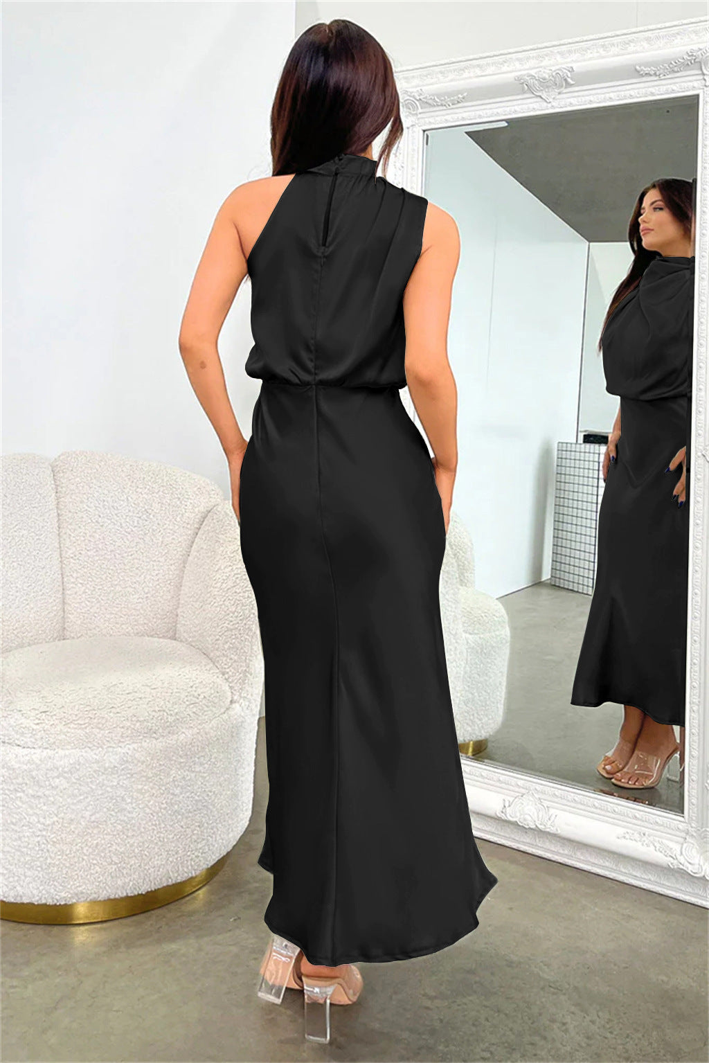 NAYLIRA – MIDI DRESS WITH OFF-THE-SHOULDER DESIGN