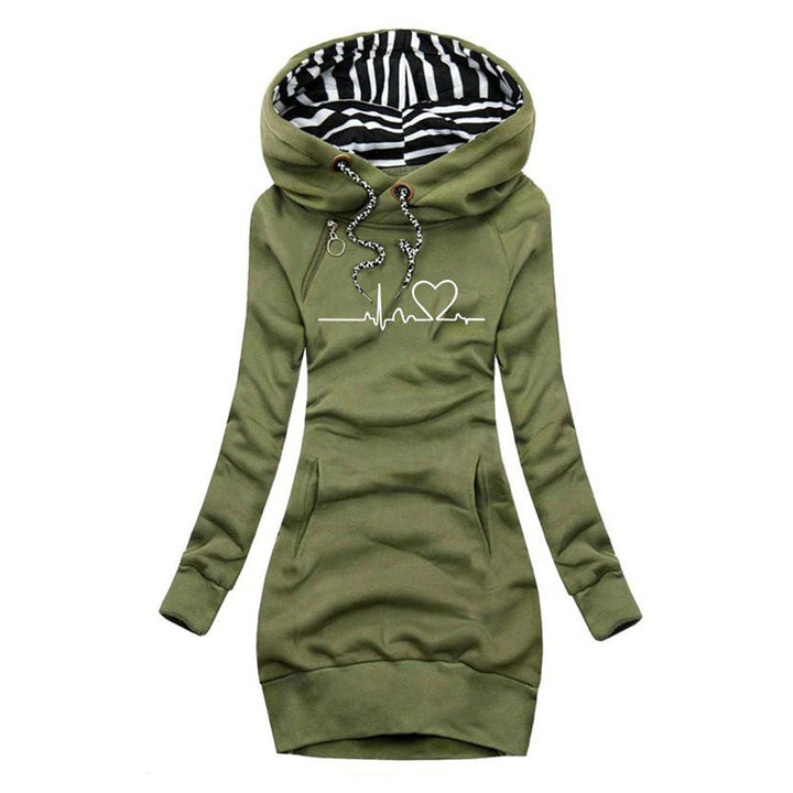 Adèle - Sweater Dress with Heartbeat Print
