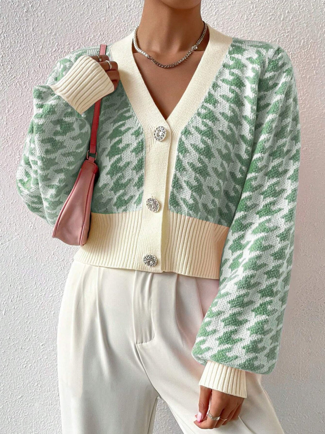 Violet | Women's Cropped V-Neck Cardigan