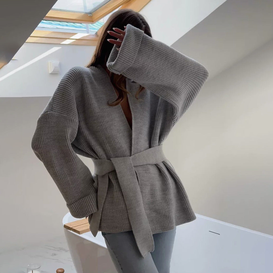 Samantha | Women's Wrap Ribbed Knit Sweater