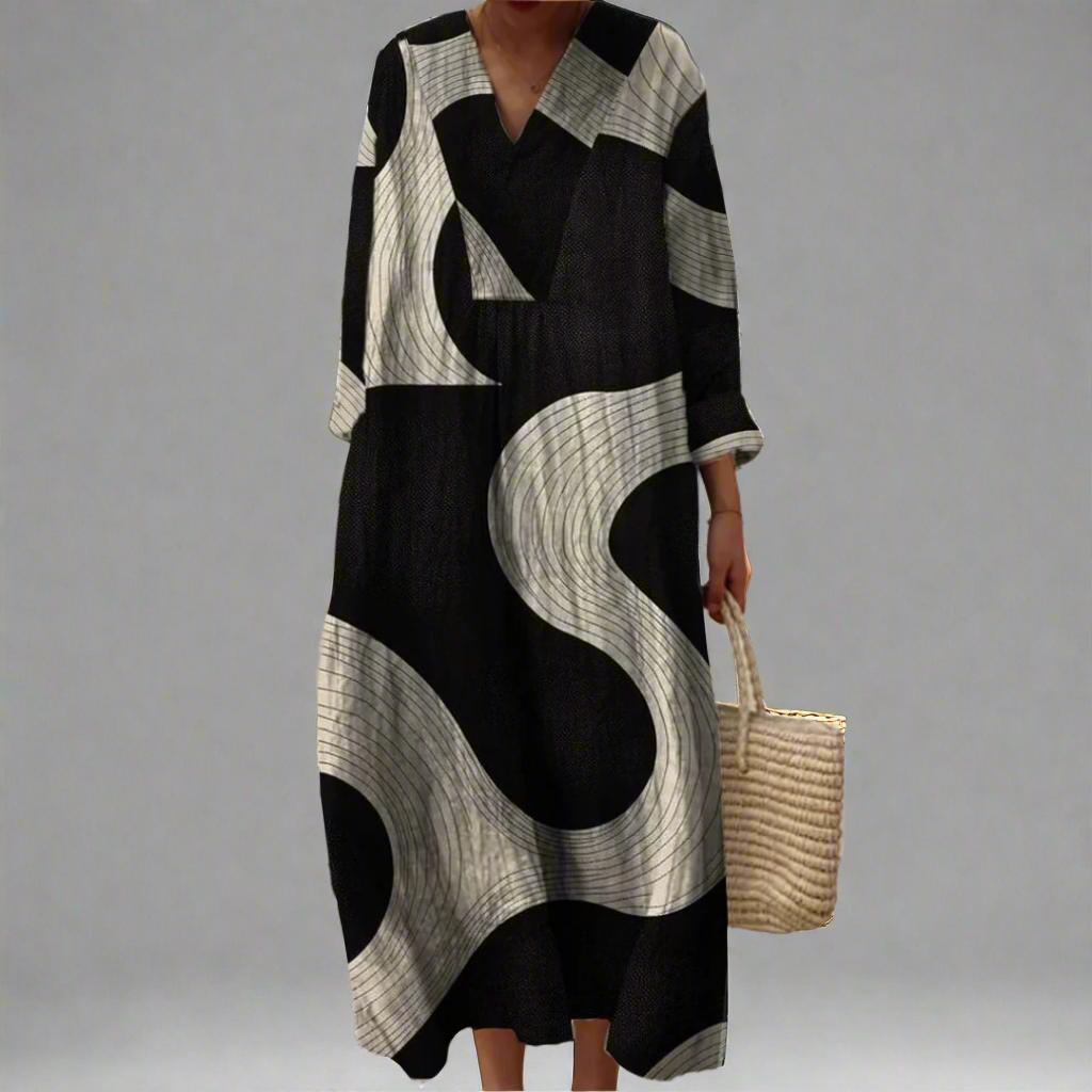 Claudine - Abstract Flow Maxi Dress
