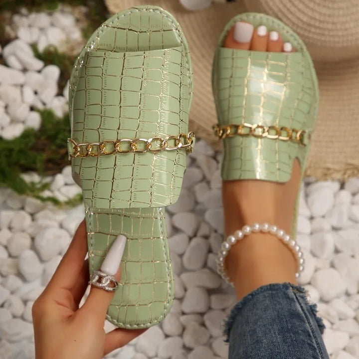 Mira - Luxe Wedge Beach Flip-Flops