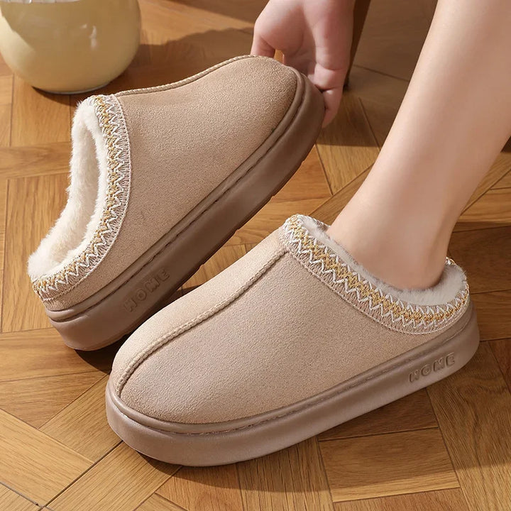 Chloe - Fluffy Platform Slippers