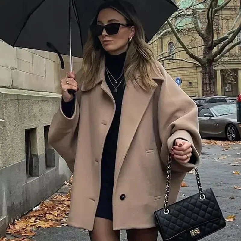 Elowen - Oversized Long Faux Wool Coat