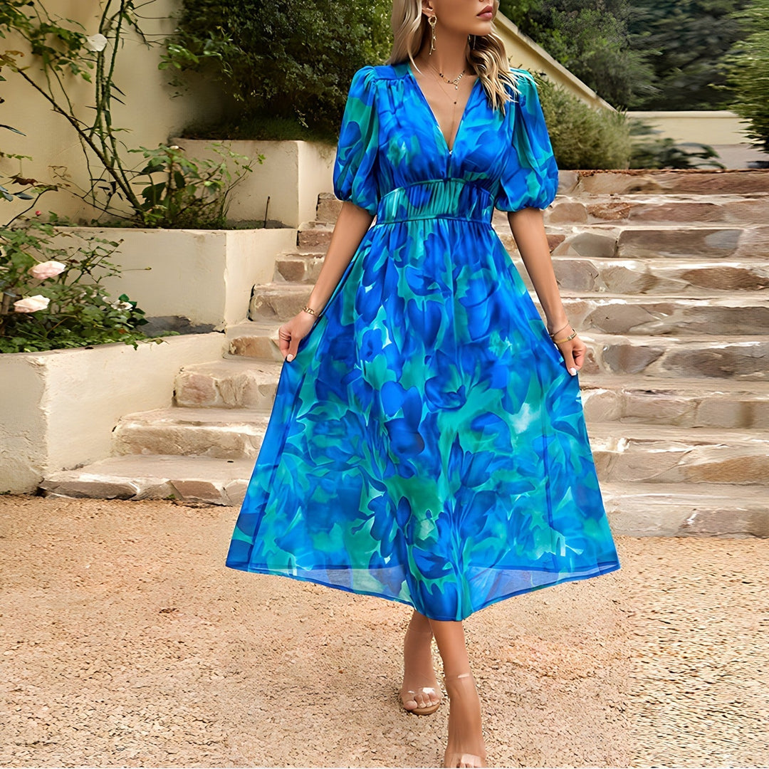CRESSELLE – V-NECK MIDI DRESS