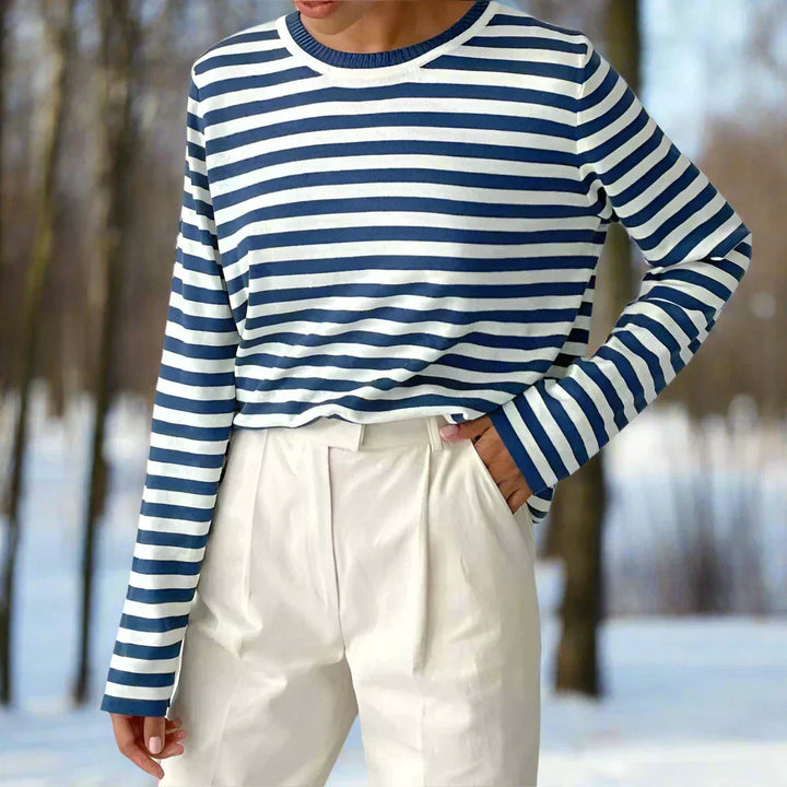 Gail | Striped Cotton Long Sleeve T-Shirt for Women