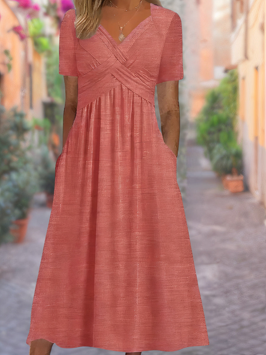 Aria - Comfortable V-Neck Dress