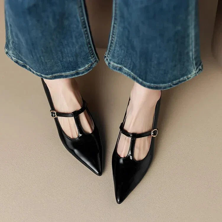 SOLENELLE – OLYSA PATENT LEATHER KITTEN HEELS