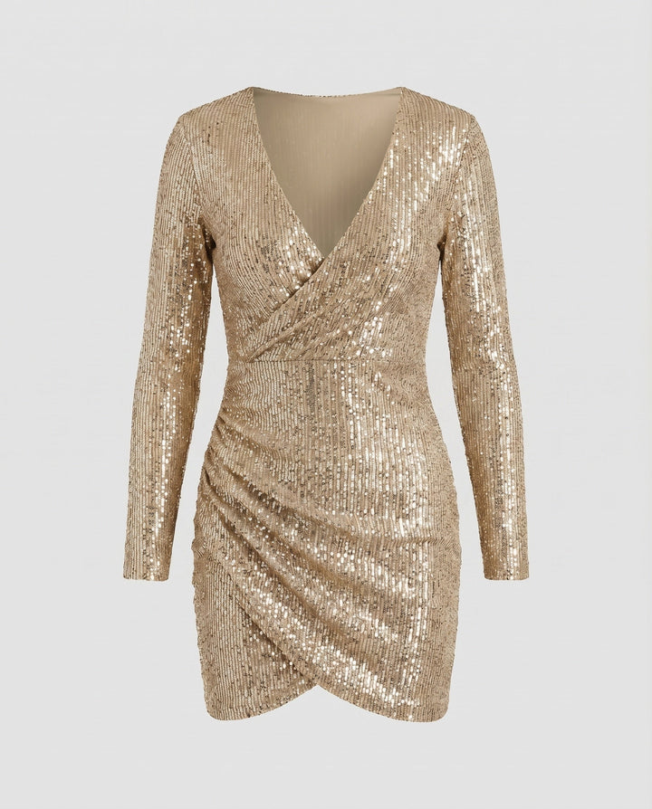 Ashlyn | Homecoming Dress with Wrap Detail and Ruffles