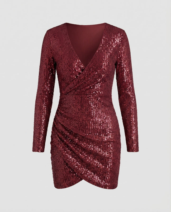 Ashlyn | Homecoming Dress with Wrap Detail and Ruffles