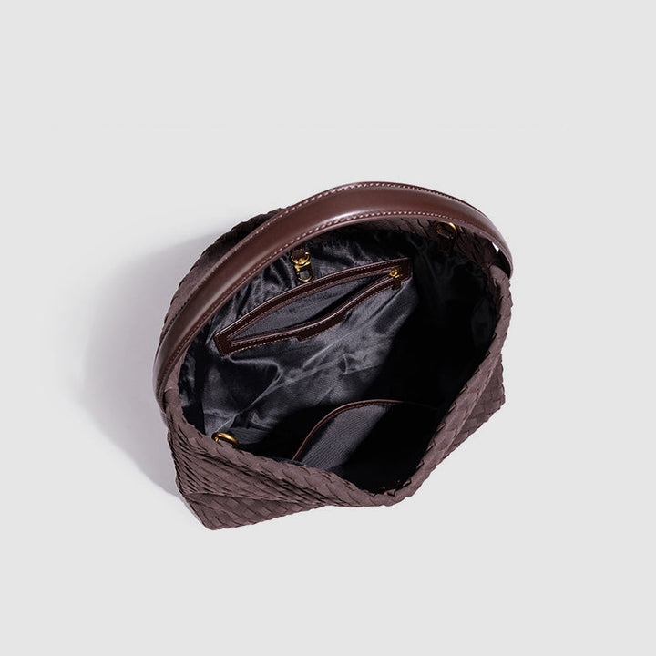 Sofia Amoretti Suede Woven Shoulder Bag