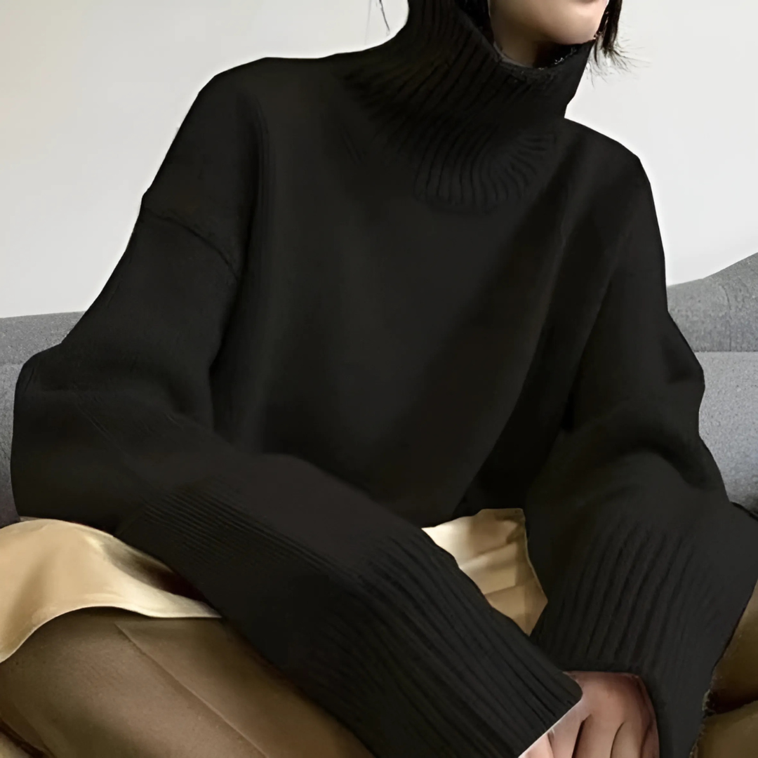 Kayla - High Collar Loose Knitted Sweater