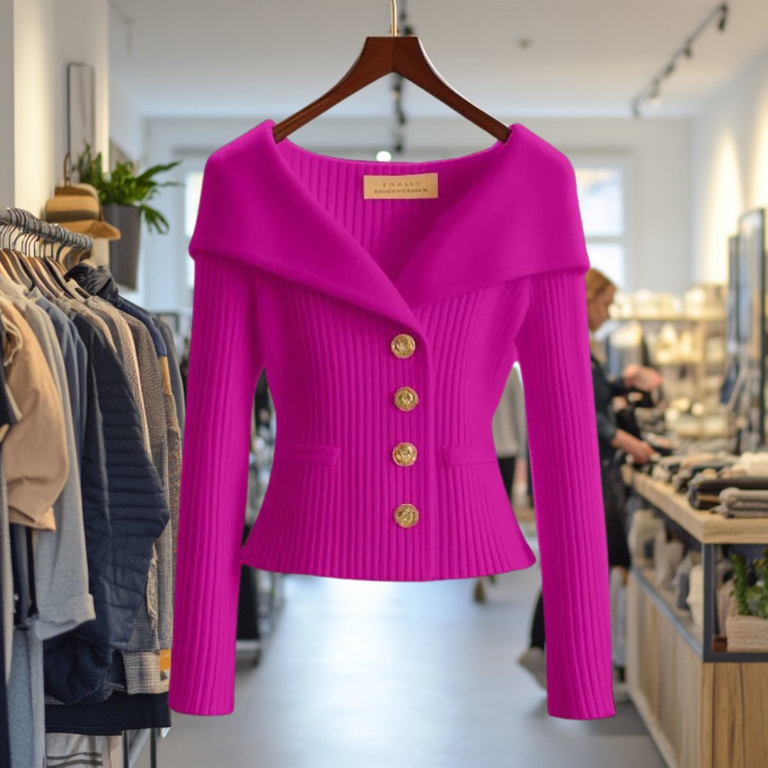 Clara  - Bold Buttoned Sweater Jacket