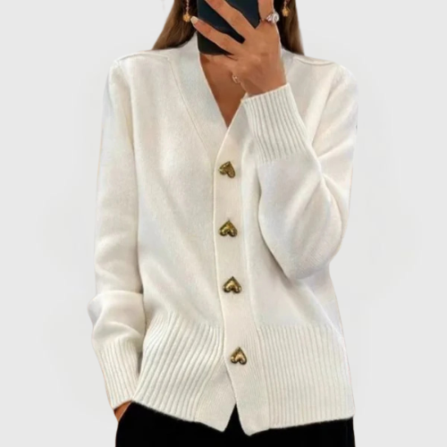 Daniela - Heart Button Cardigan