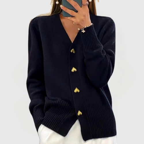 Daniela - Heart Button Cardigan