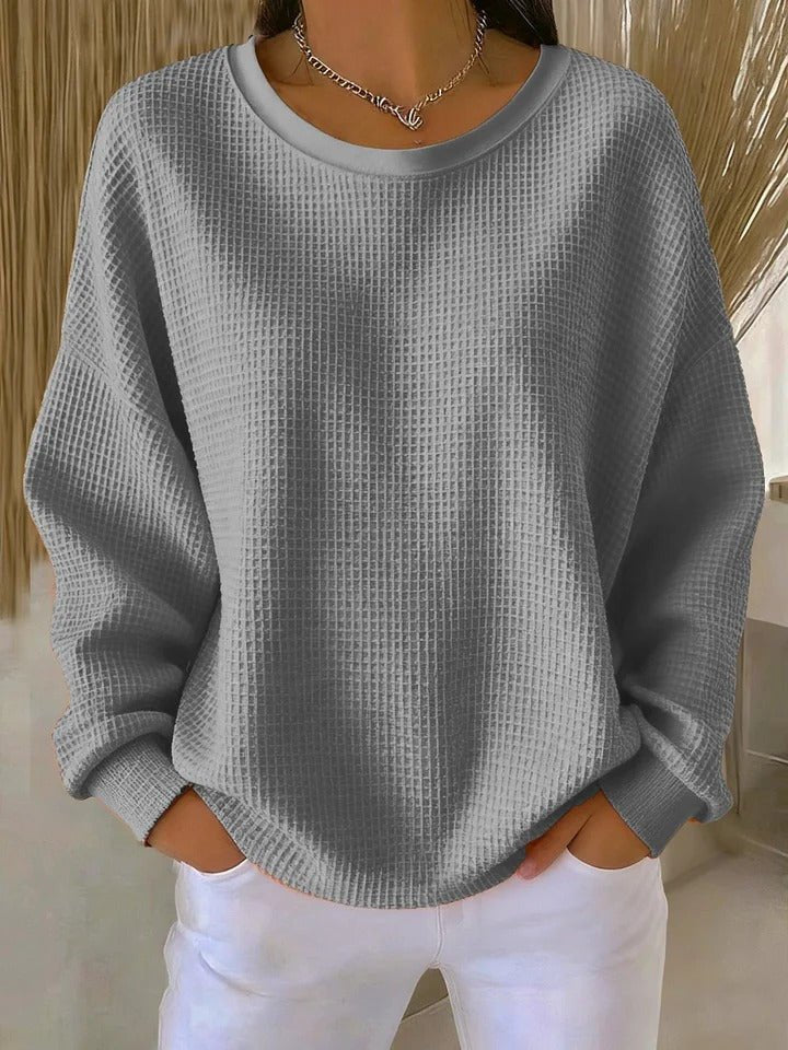Zoey | Women's Relaxed-Fit Textured Waffle-Knit Sweater