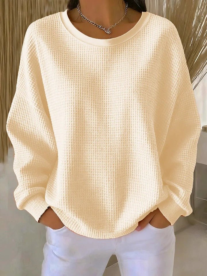 Zoey | Women's Relaxed-Fit Textured Waffle-Knit Sweater