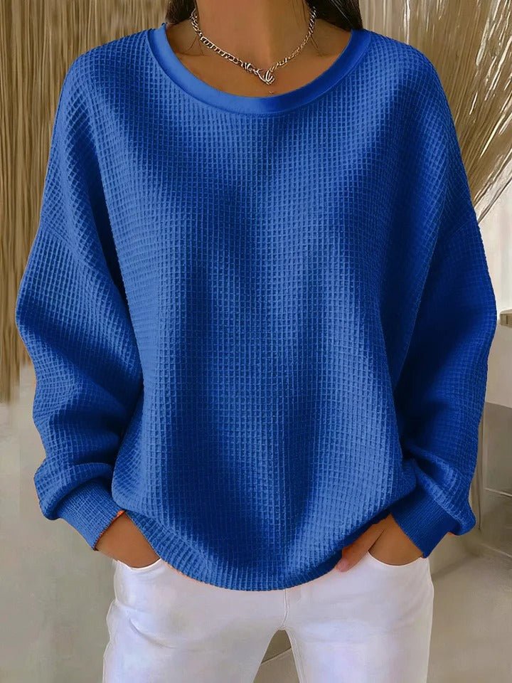 Zoey | Women's Relaxed-Fit Textured Waffle-Knit Sweater