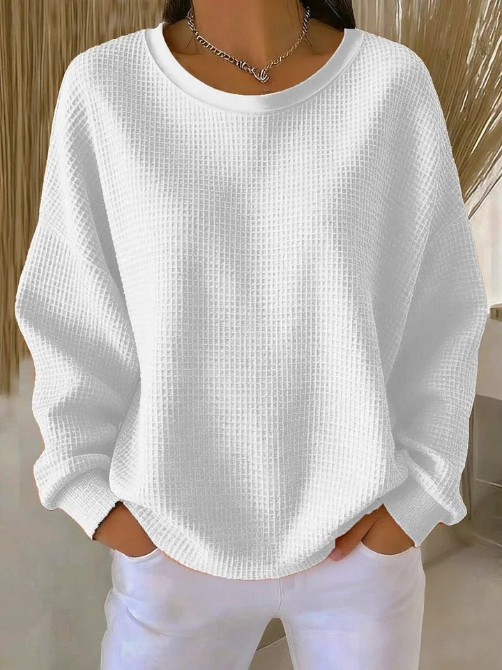 Zoey | Women's Relaxed-Fit Textured Waffle-Knit Sweater