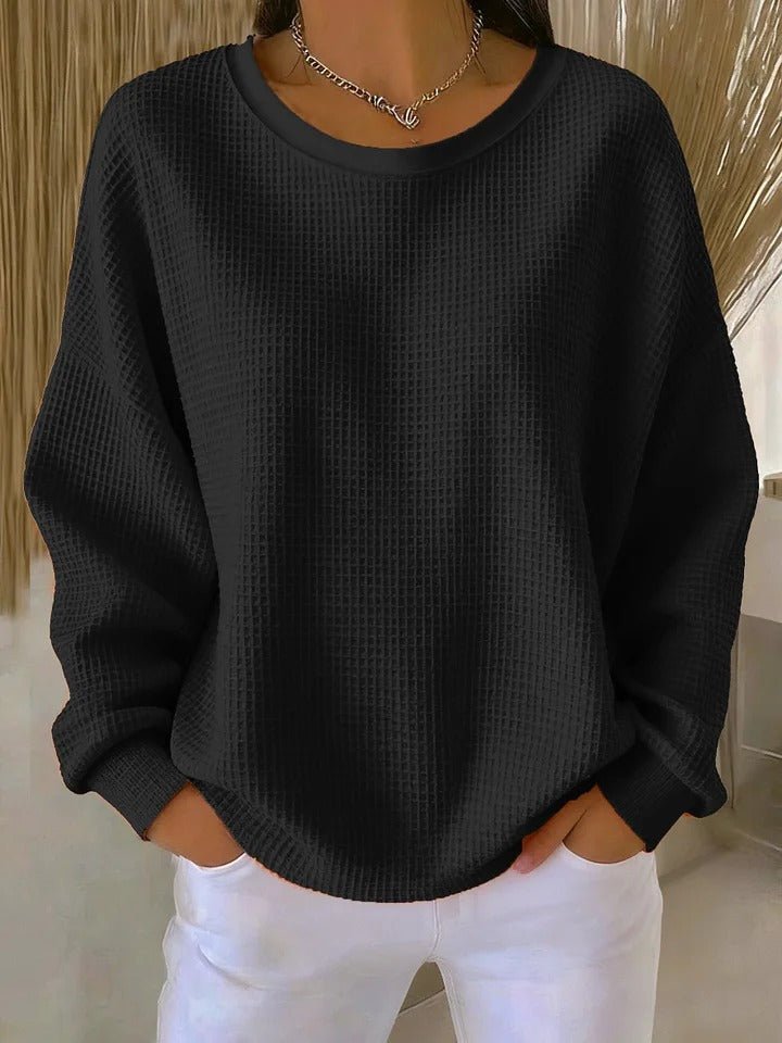 Zoey | Women's Relaxed-Fit Textured Waffle-Knit Sweater