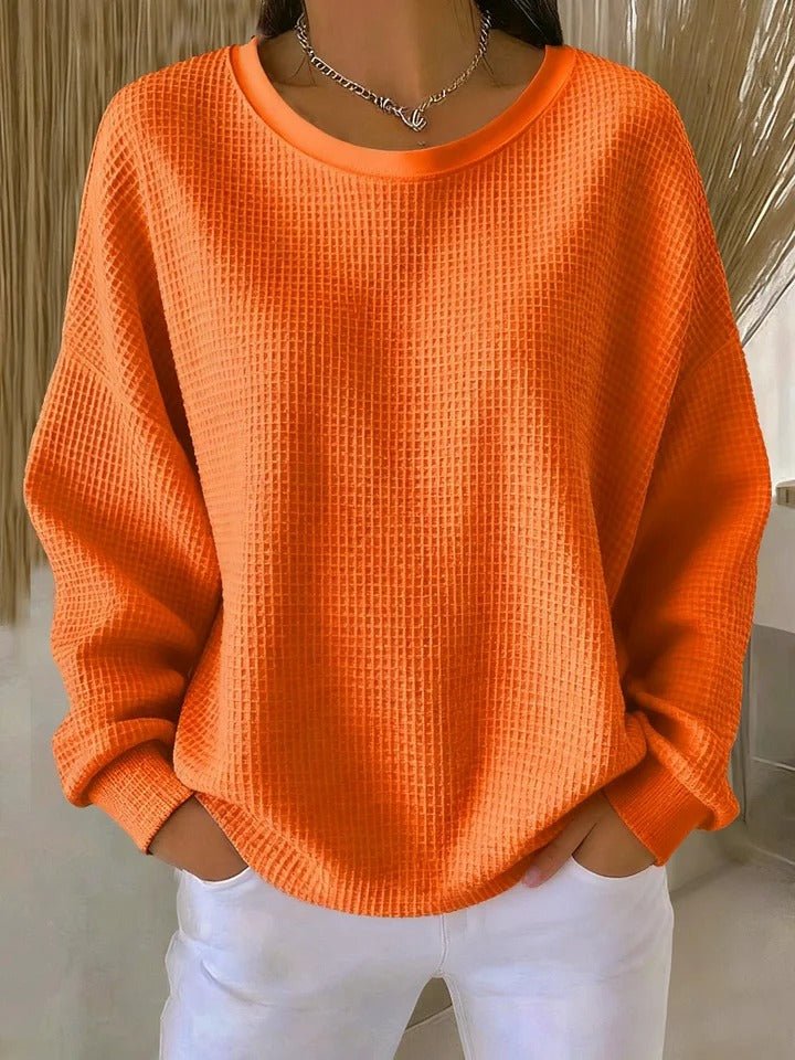 Zoey | Women's Relaxed-Fit Textured Waffle-Knit Sweater