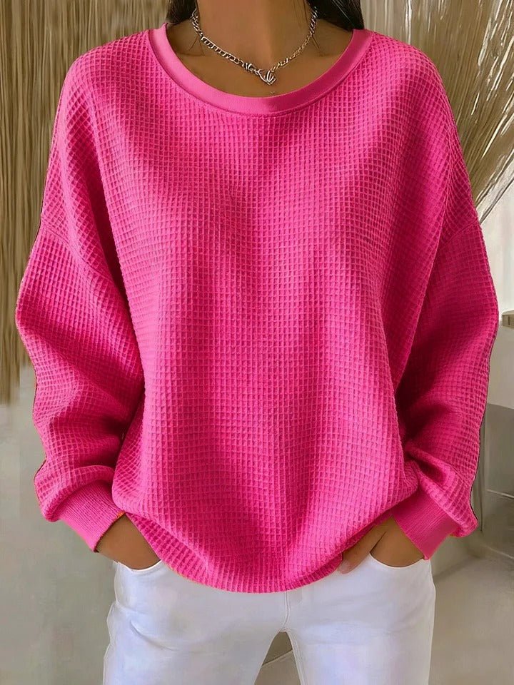 Zoey | Women's Relaxed-Fit Textured Waffle-Knit Sweater