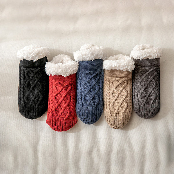 Women’s Non-Slip Slipper Knit Socks with Inner Lining