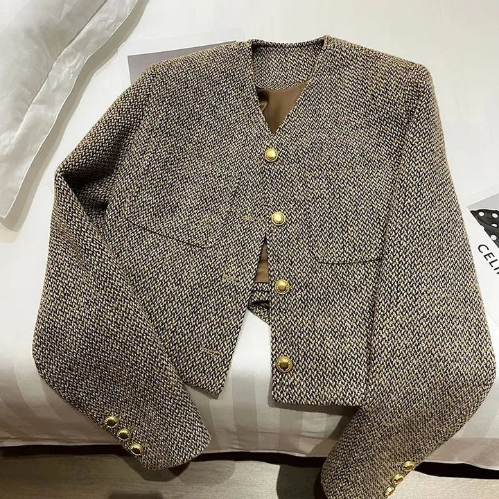 Gina | Women's Cropped Collarless Jacket