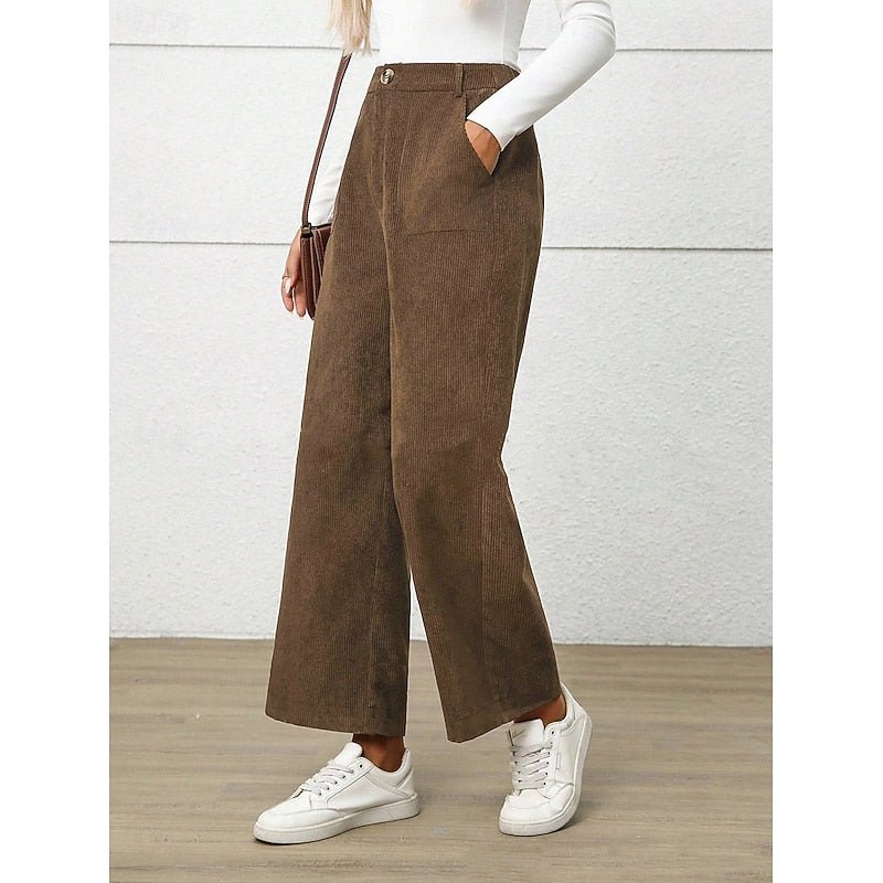 Aura | Elegant High-Waist Wide-Leg Trousers
