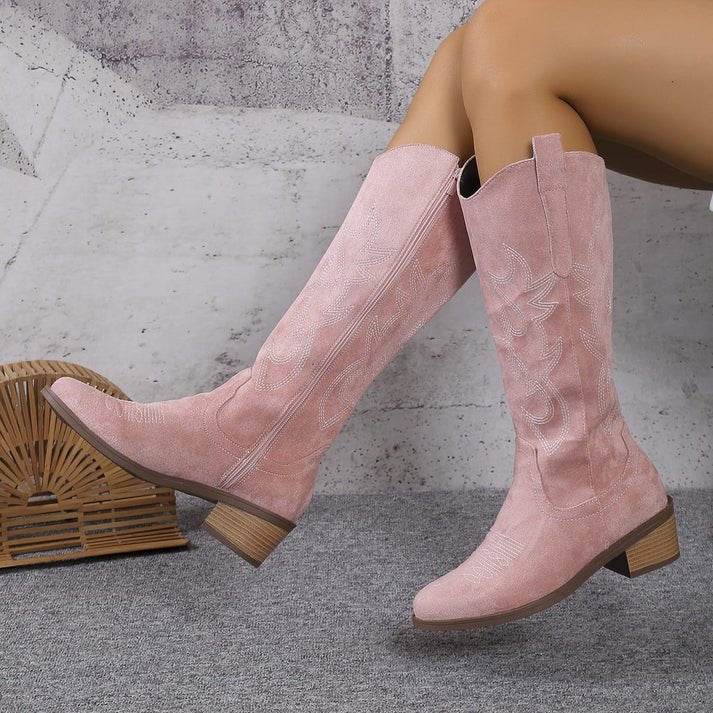 Alaiya | Elegant Knee High Cowboy Boots