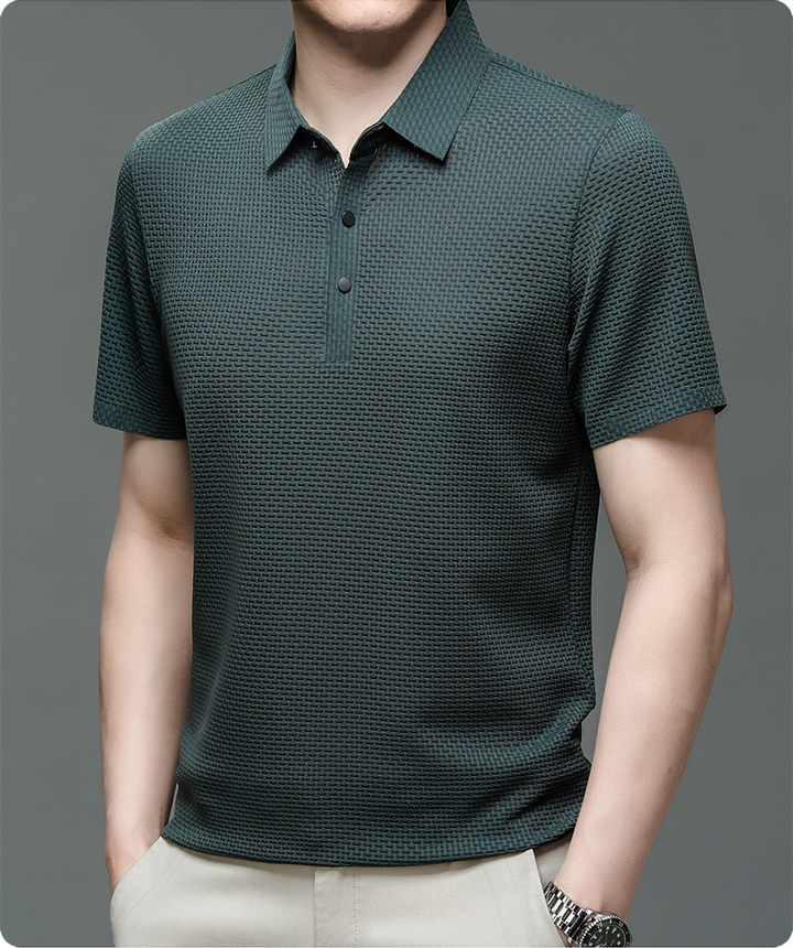 Michael | Breathable Mesh Button-Up Polo Shirt
