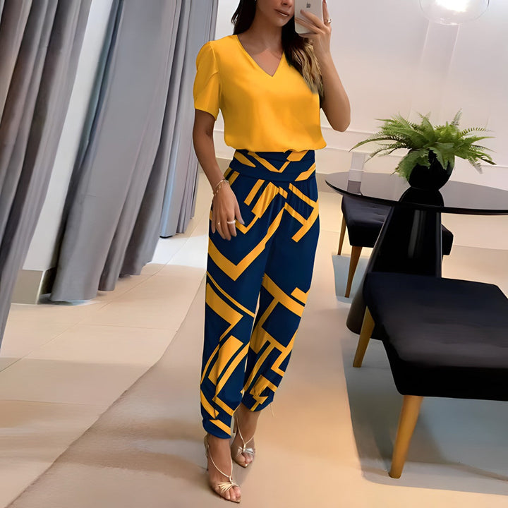 Adeline | Women's Elegant Blouse and Pants Two-Piece Set
