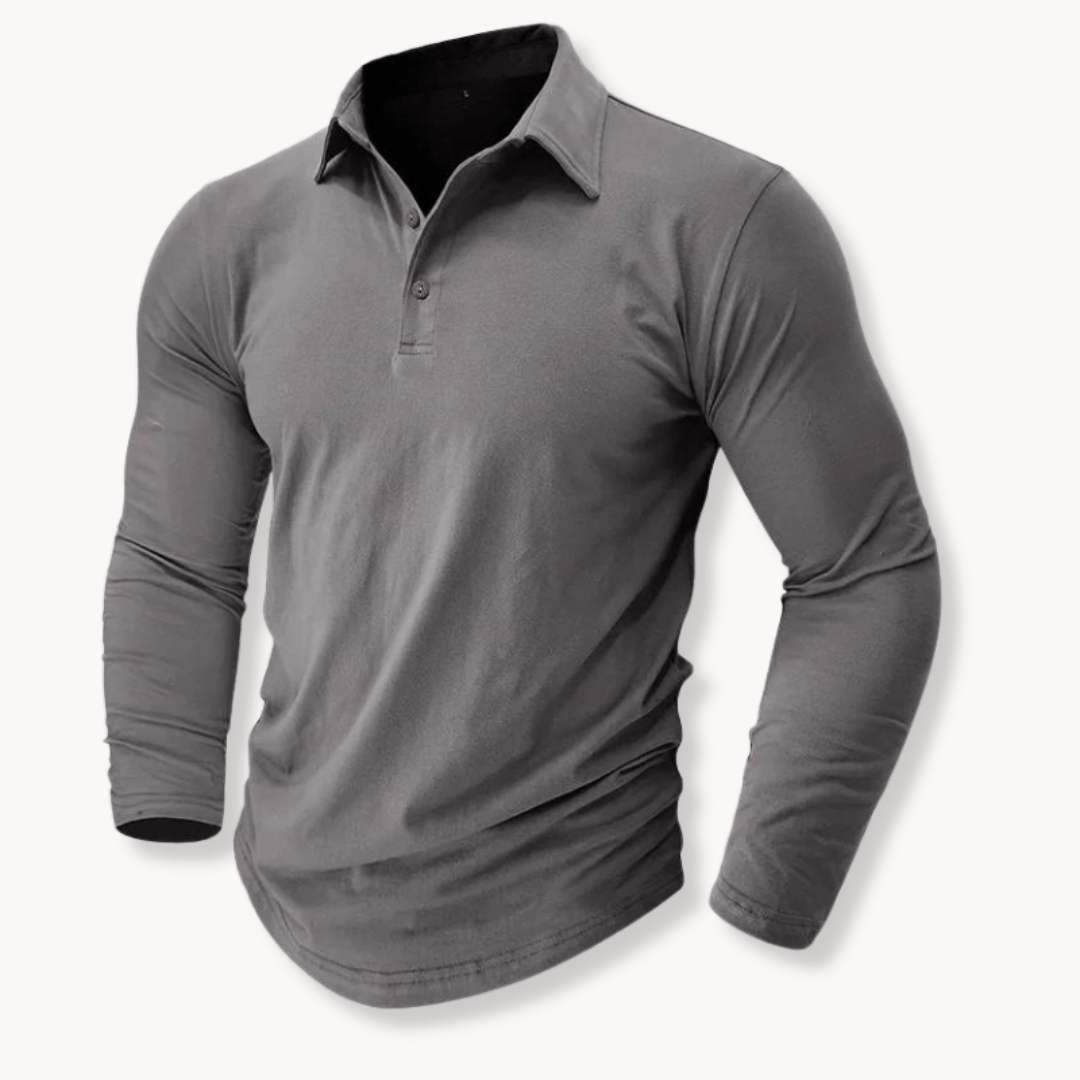Lorenzo | Casual Long Sleeve Collared Polo Shirt
