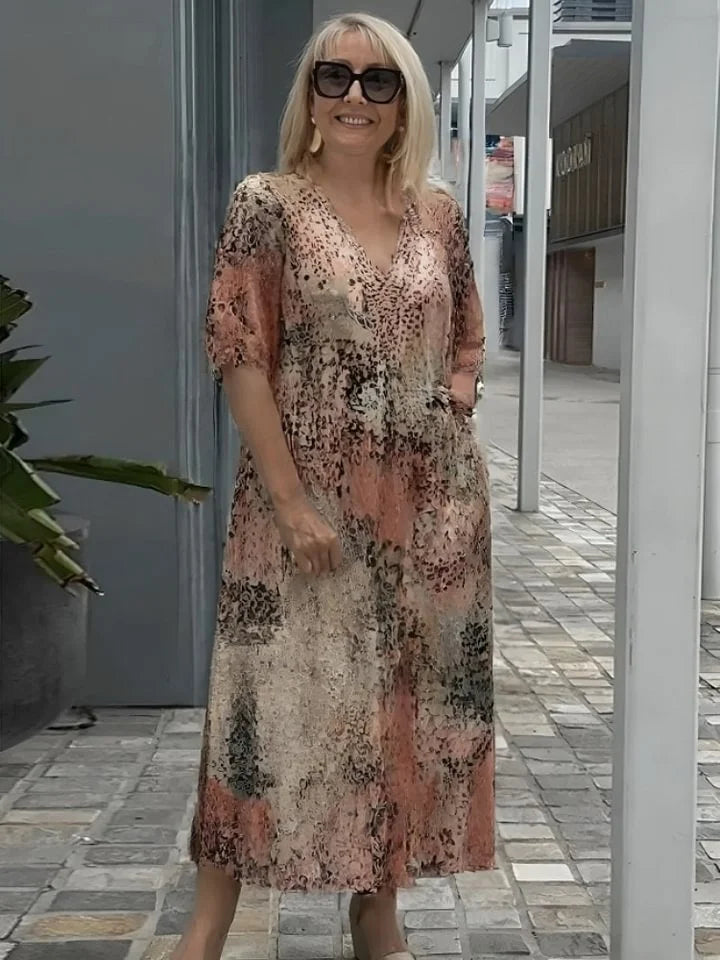 VELINA – LEOPARD LACE V-NECK SUMMER DRESS