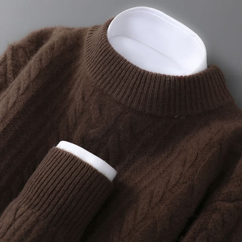 Weston | Lightweight Cable Style Cashmere Knit Sweater