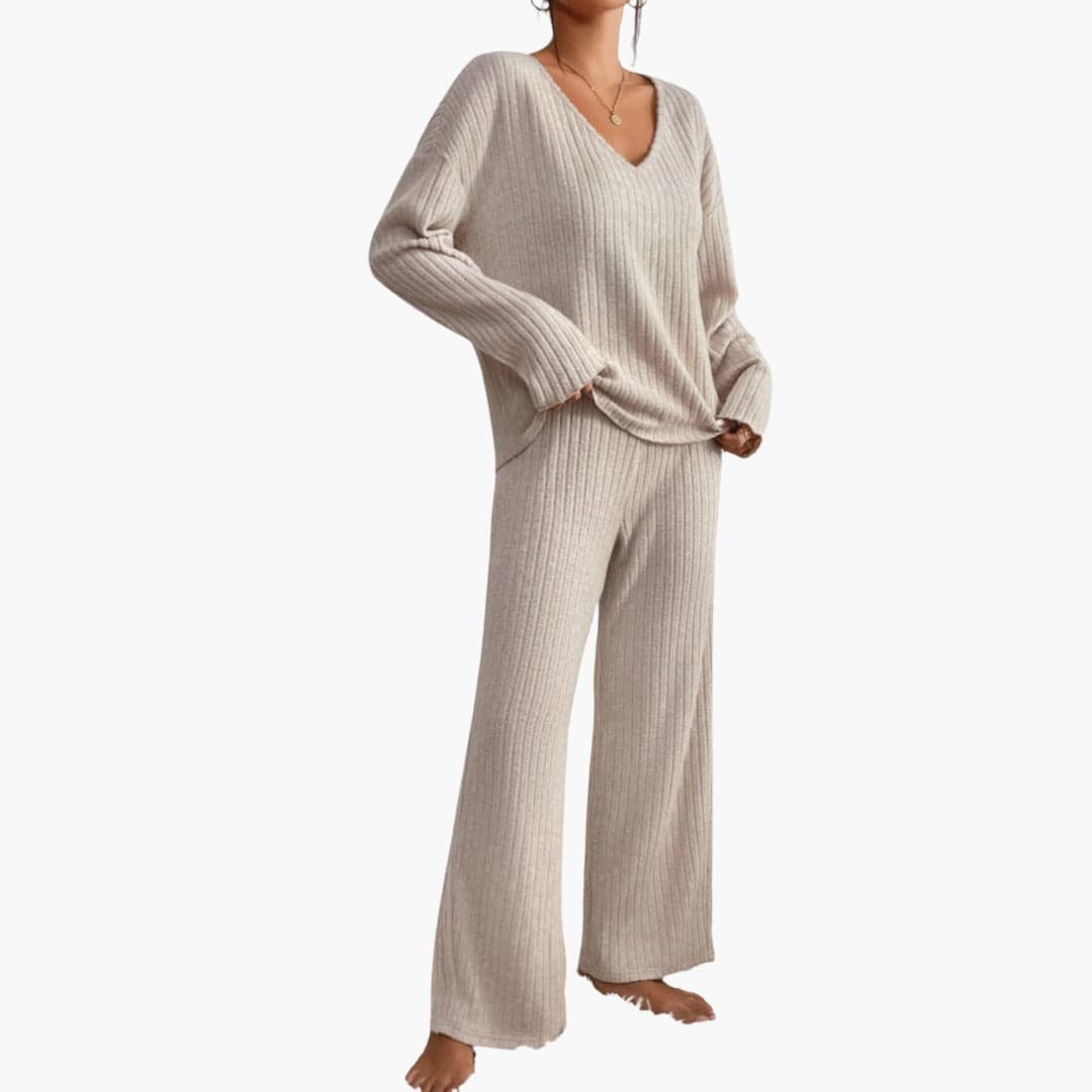 Lydia | Elegant Ribbed Knit Lounge Set