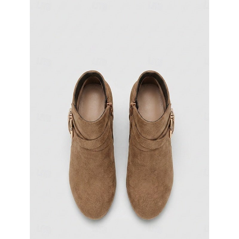 Nova | Buckle-Strap Block Heel Ankle Boots