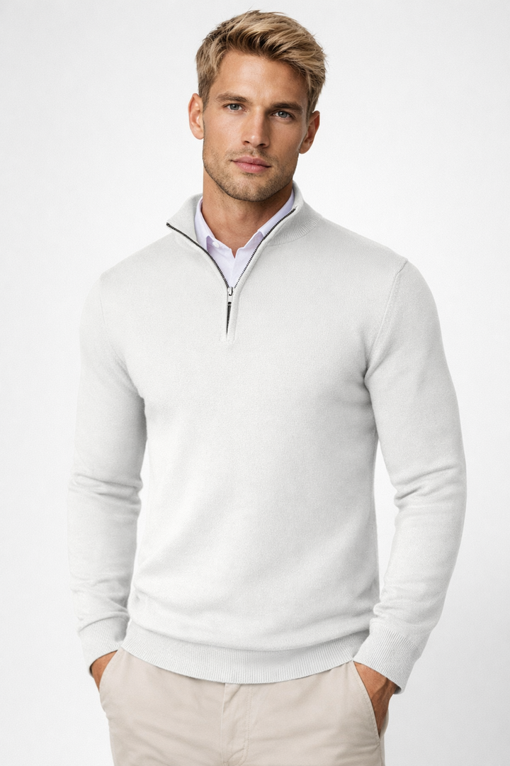 Rowan | Modern Half Zip High Neck Sweater