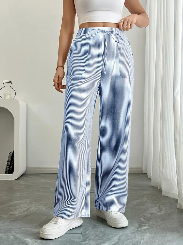 Linda | Elegant Striped Pants with Pockets in Trendy Colors