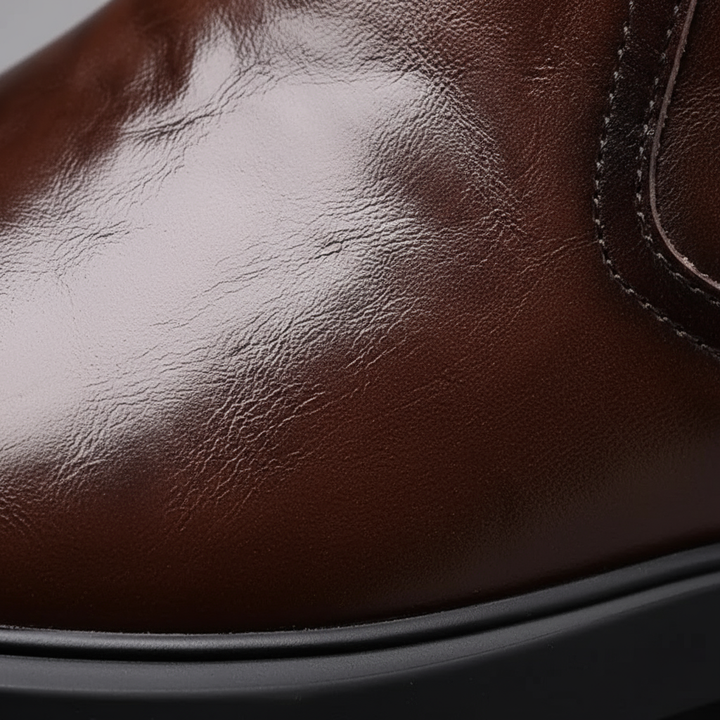 Daniel | Sturdy Leather Ankle Boots with Side-Zip