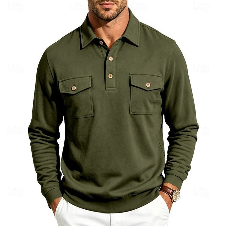 Stetson | Refined Long-Sleeve Pocket Polo Shirt