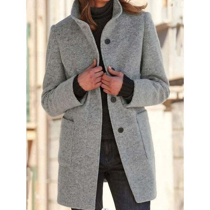 Eliana | Elegant Stand Collar Tailored Trenchcoat