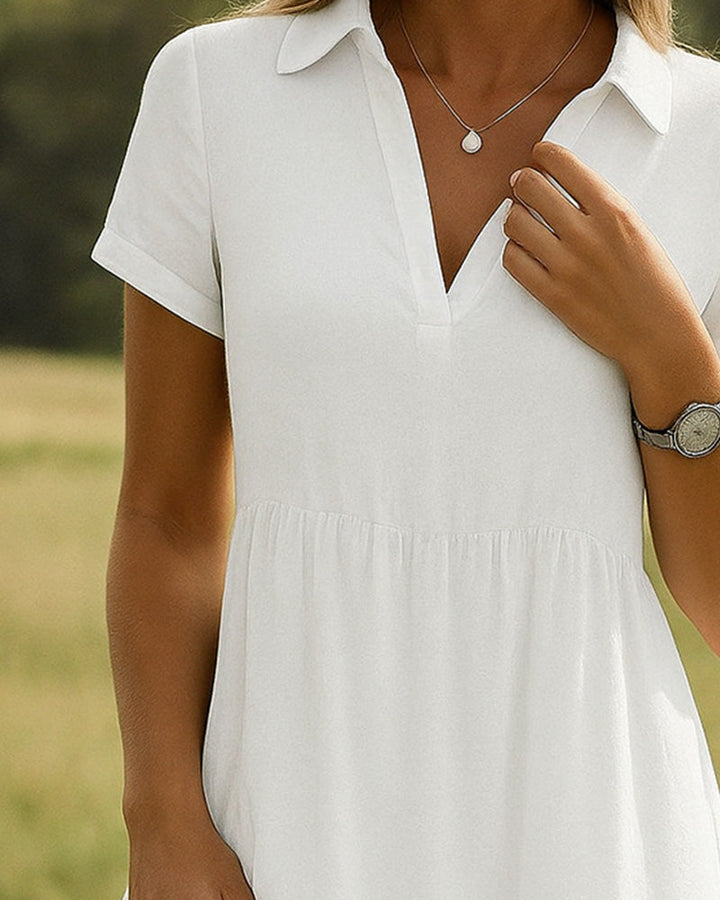Casual Reversed Hem A-Line Dress