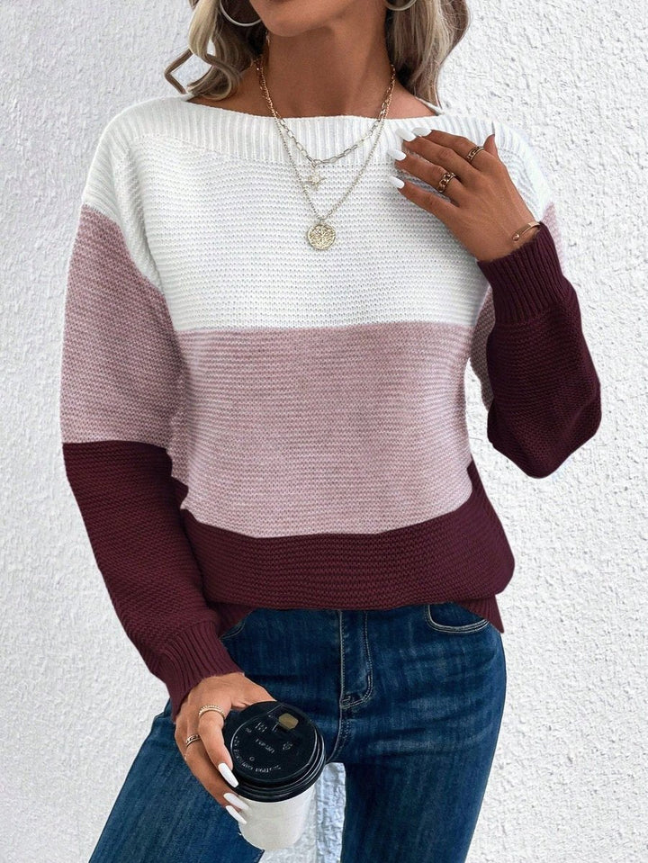 Mercy | Modern Design Color-Block Knitted Sweater