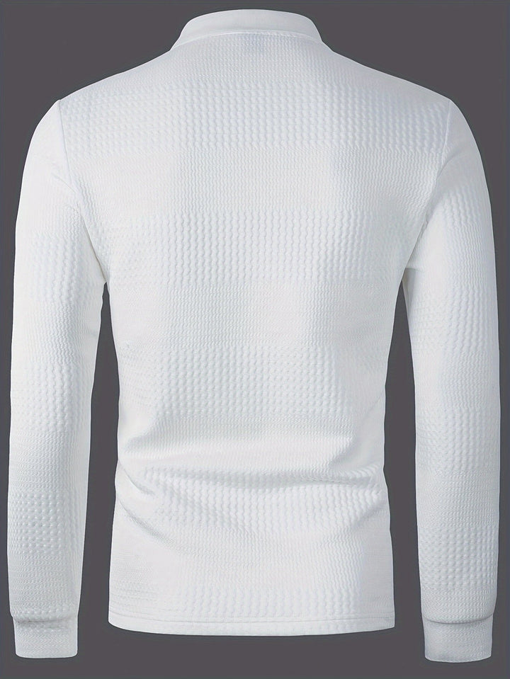 Calvin | Textured Long-Sleeve Polo Shirt